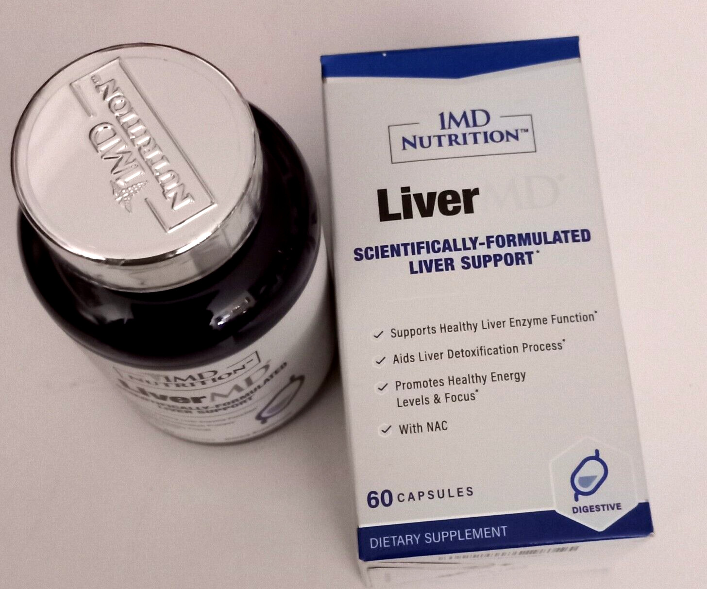 1MD LiverMD Liver Support Supplement Siliphos Milk Thistle Extract EXP 07/2026