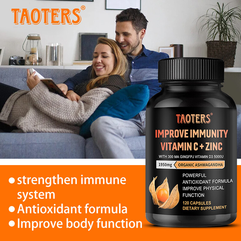 Vitamin C + Zinc + Ashwagandha 120 Capsules, Specially Selected Plant Extracts