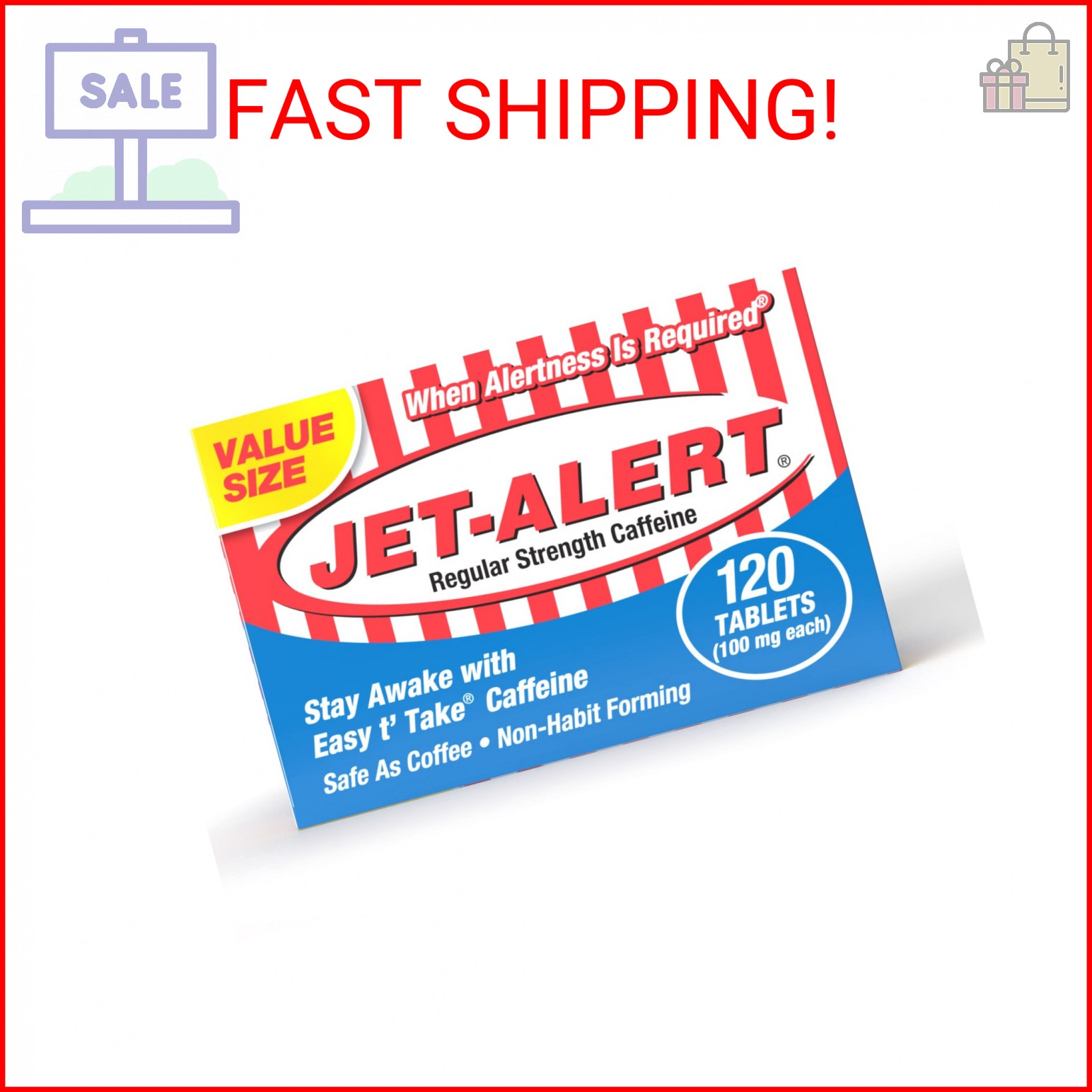 Jet-Alert 100 MG Each Caffeine Tab 120 Count