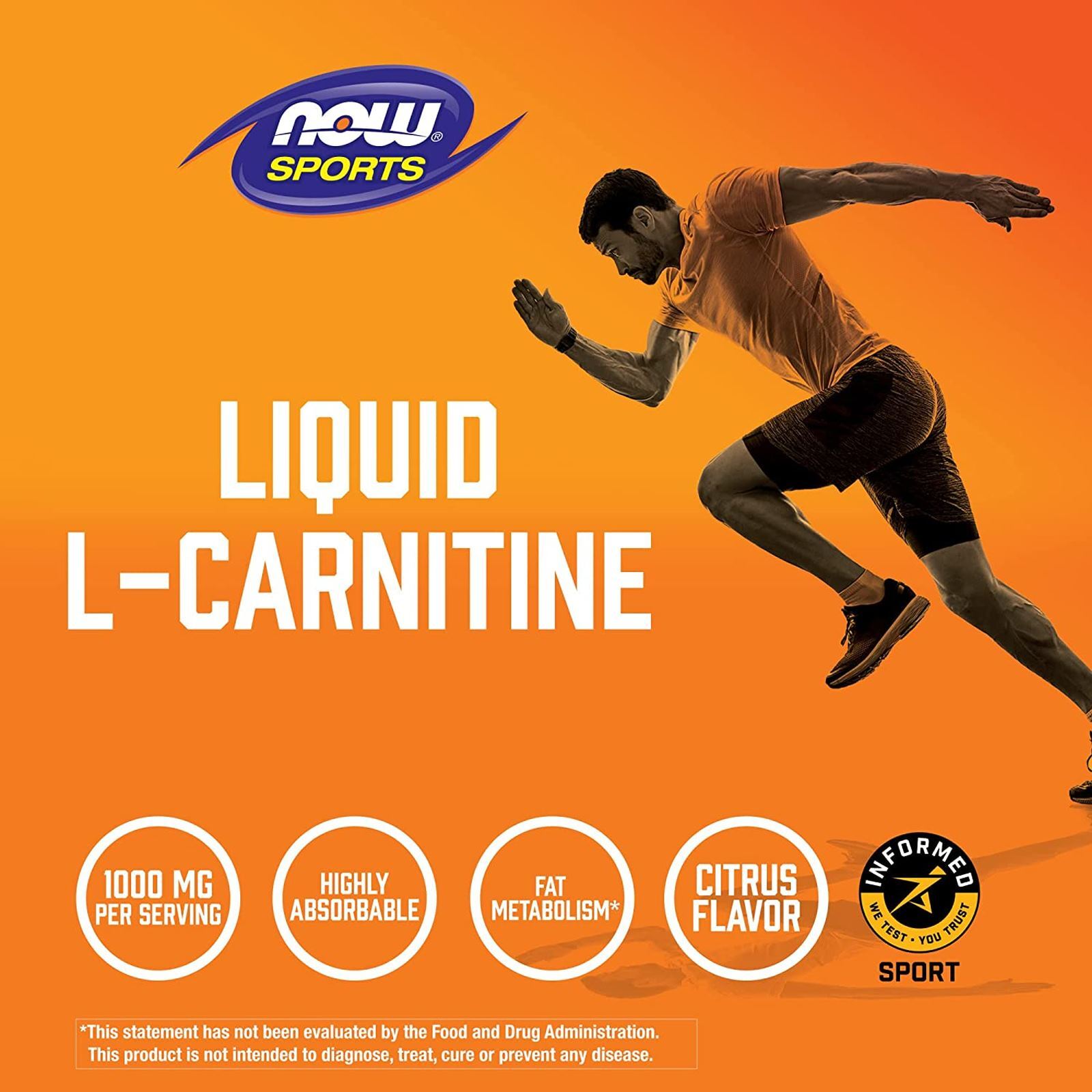NOW FOODS L-Carnitine Liquid 1000 mg Citrus 16 fl oz
