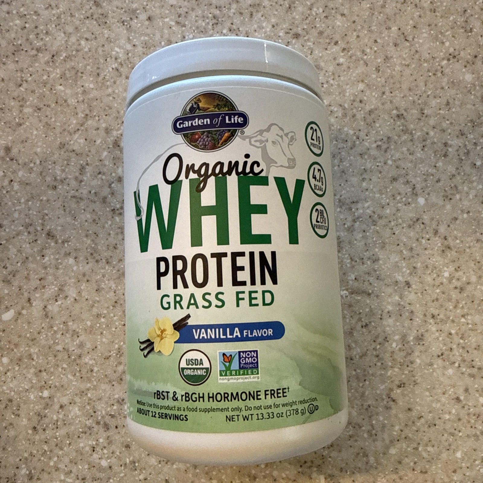 2 X Garden of Life Organic Whey Protein, Grass-Fed, Vanilla, 13.33 oz (378 g)