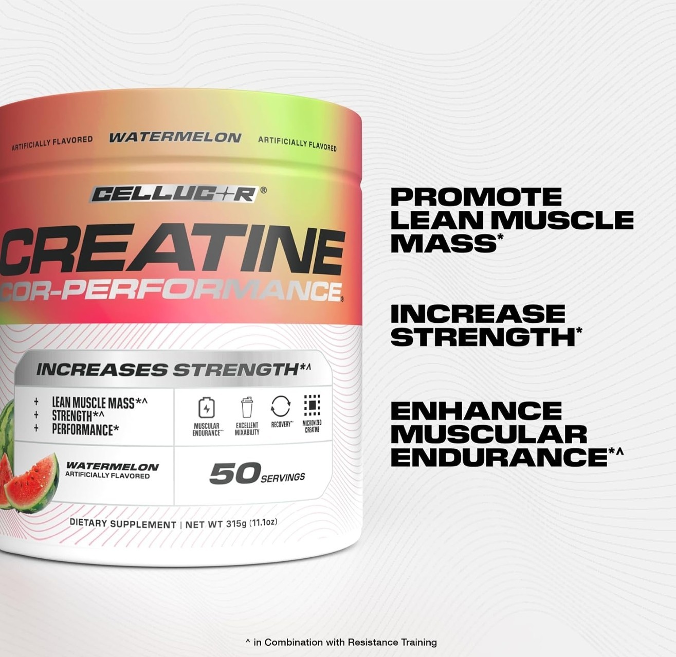 2 Pack Cellucor COR-Performance Creatine Watermelon 50 Servings Exp 08/2026