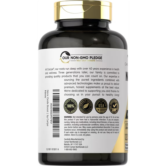 Nitric Oxide Booster L-Arginine, L-Citrulline 3000mg 120 Caps HIGHEST POTENCY