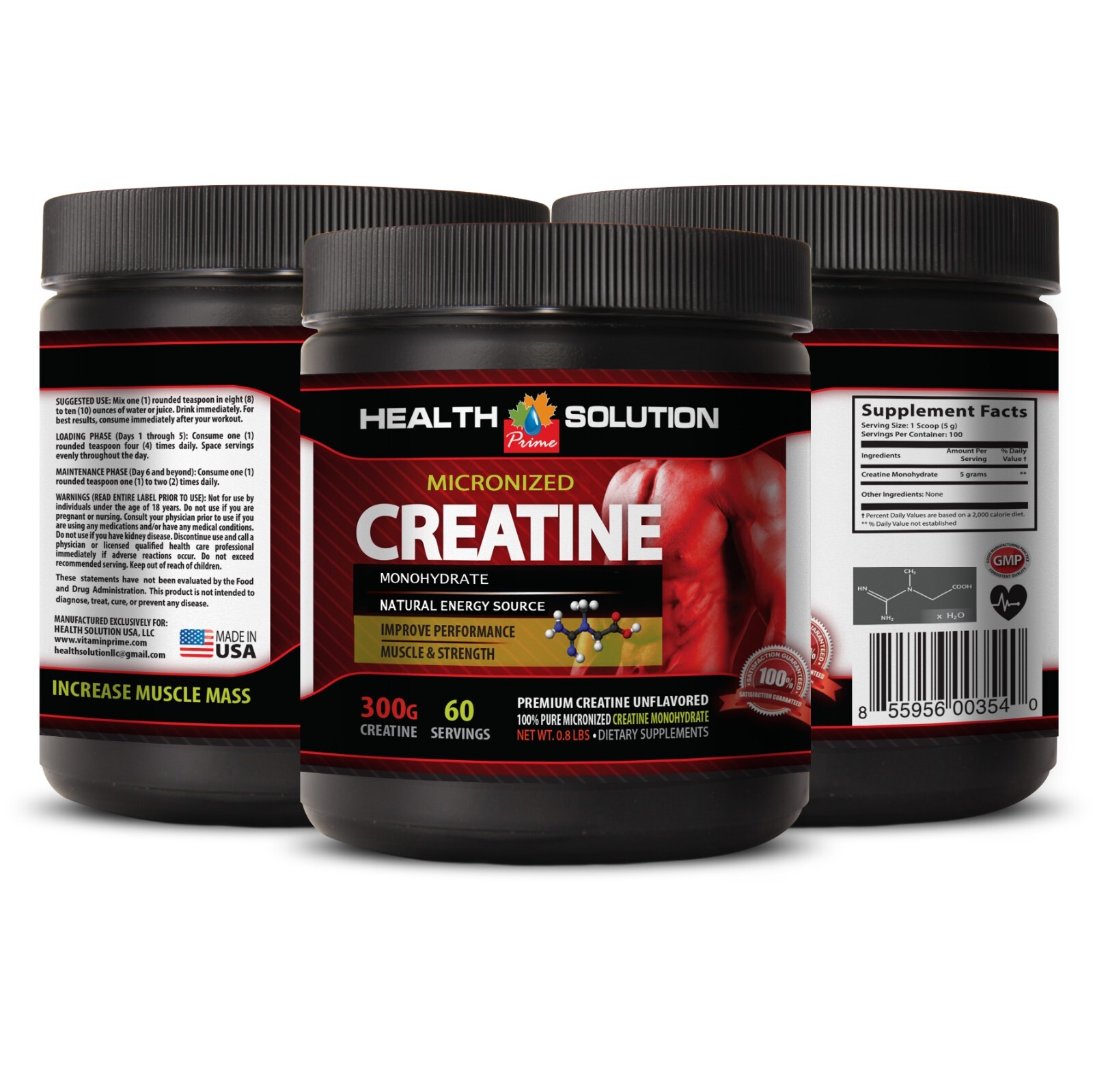 Boost Recovery Time – GERMAN MICRONIZED CREATINE 3000mg – Creatine 1000 1 Bottle