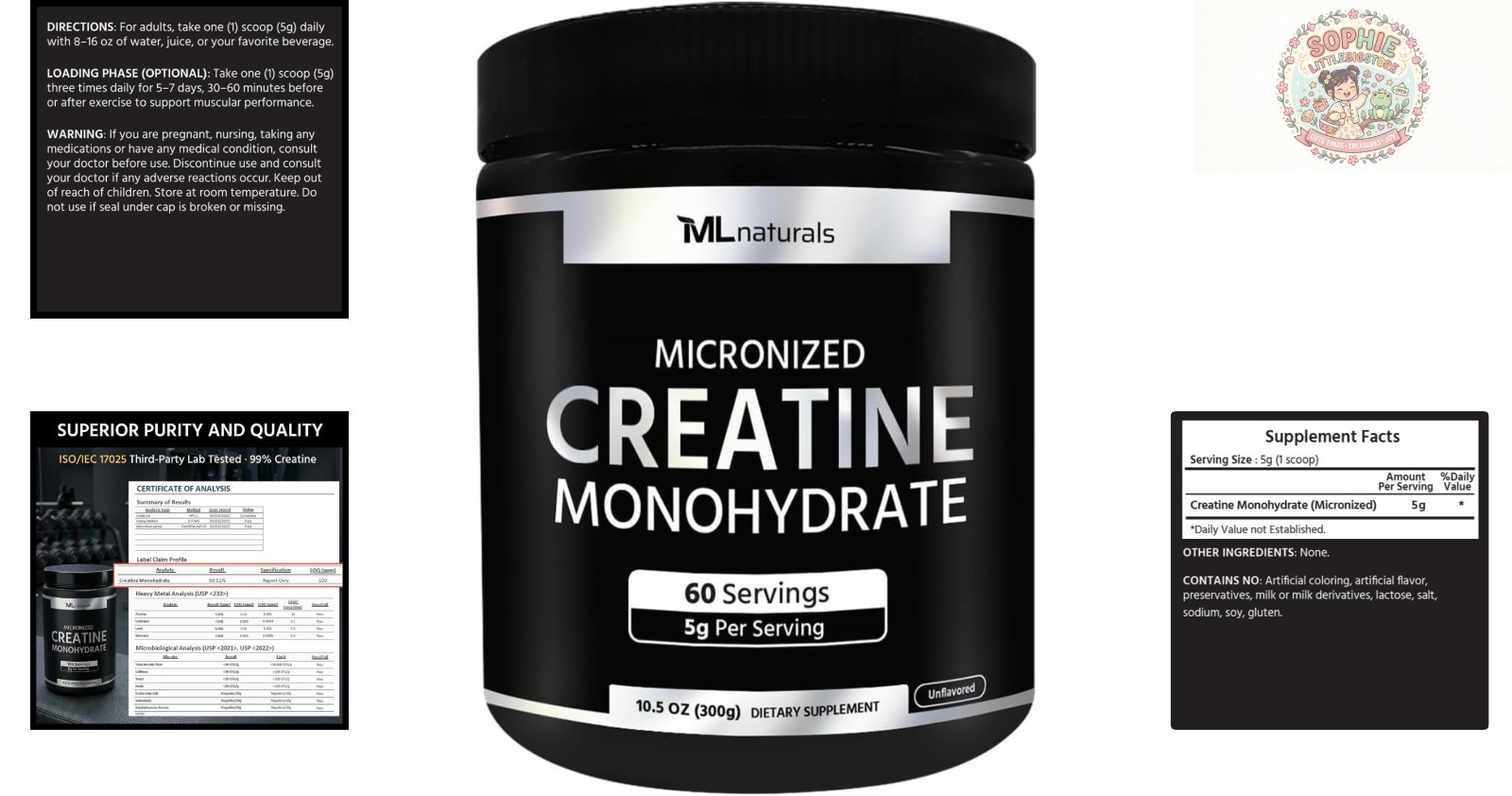 200 Mesh Micronized Creatine – 5g per Serving, Non-GMO, Rapid Absorption