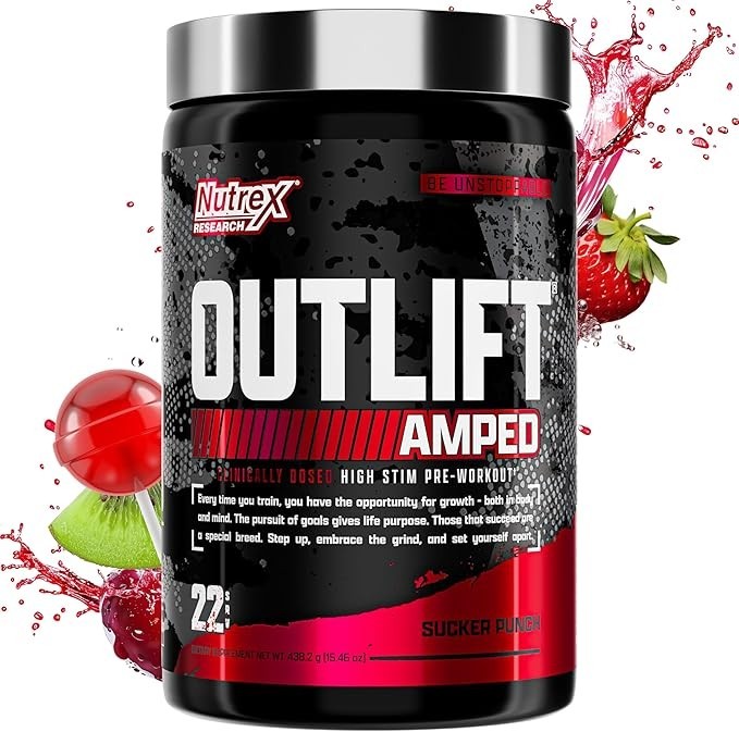 Nutrex Outlift Amped Max High Stim Pre Workout Powder 22 Servings Various Flavor