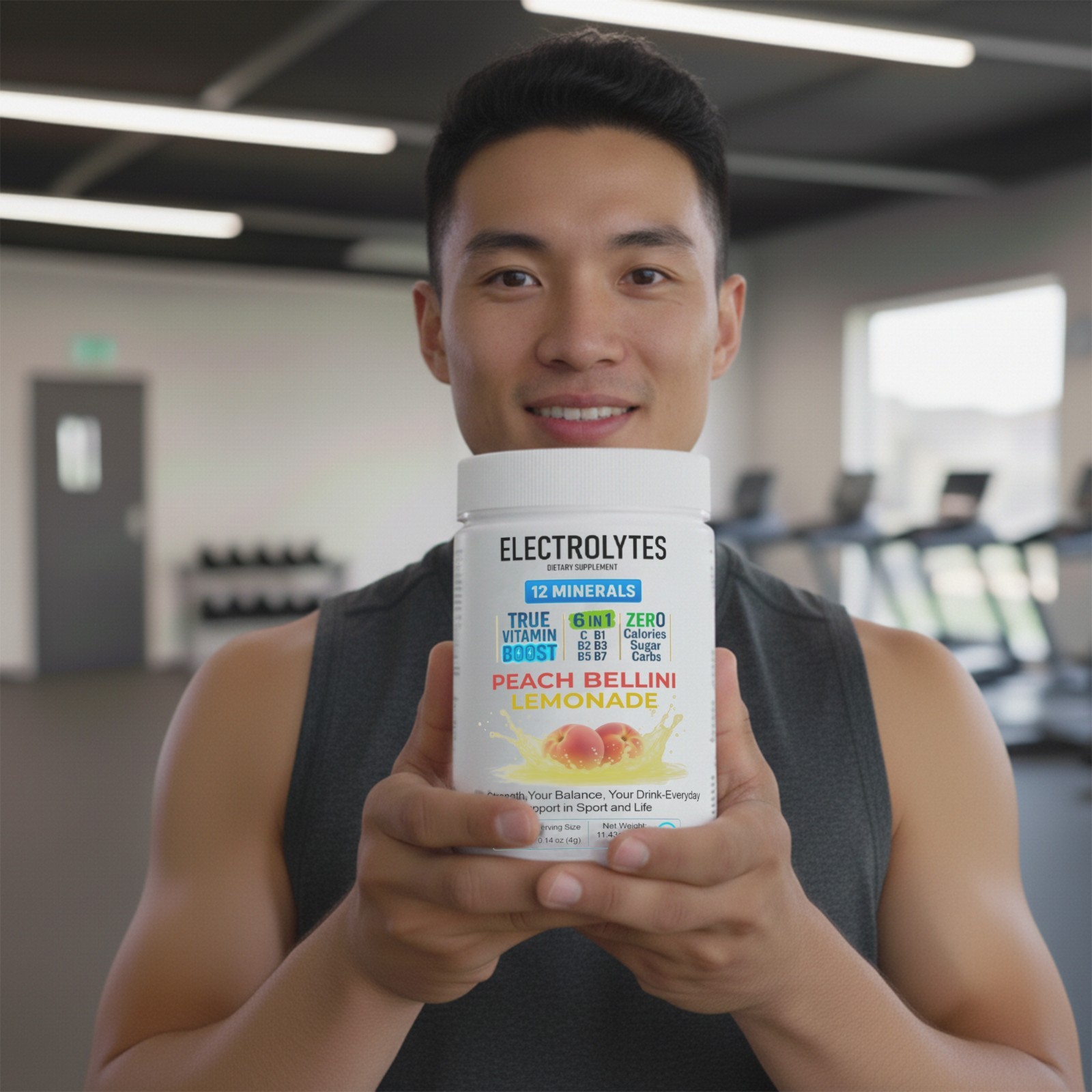 Electrolyte Complex Hydration Powder | 12 Minerals + 6 Vitamins | Peach Bellini