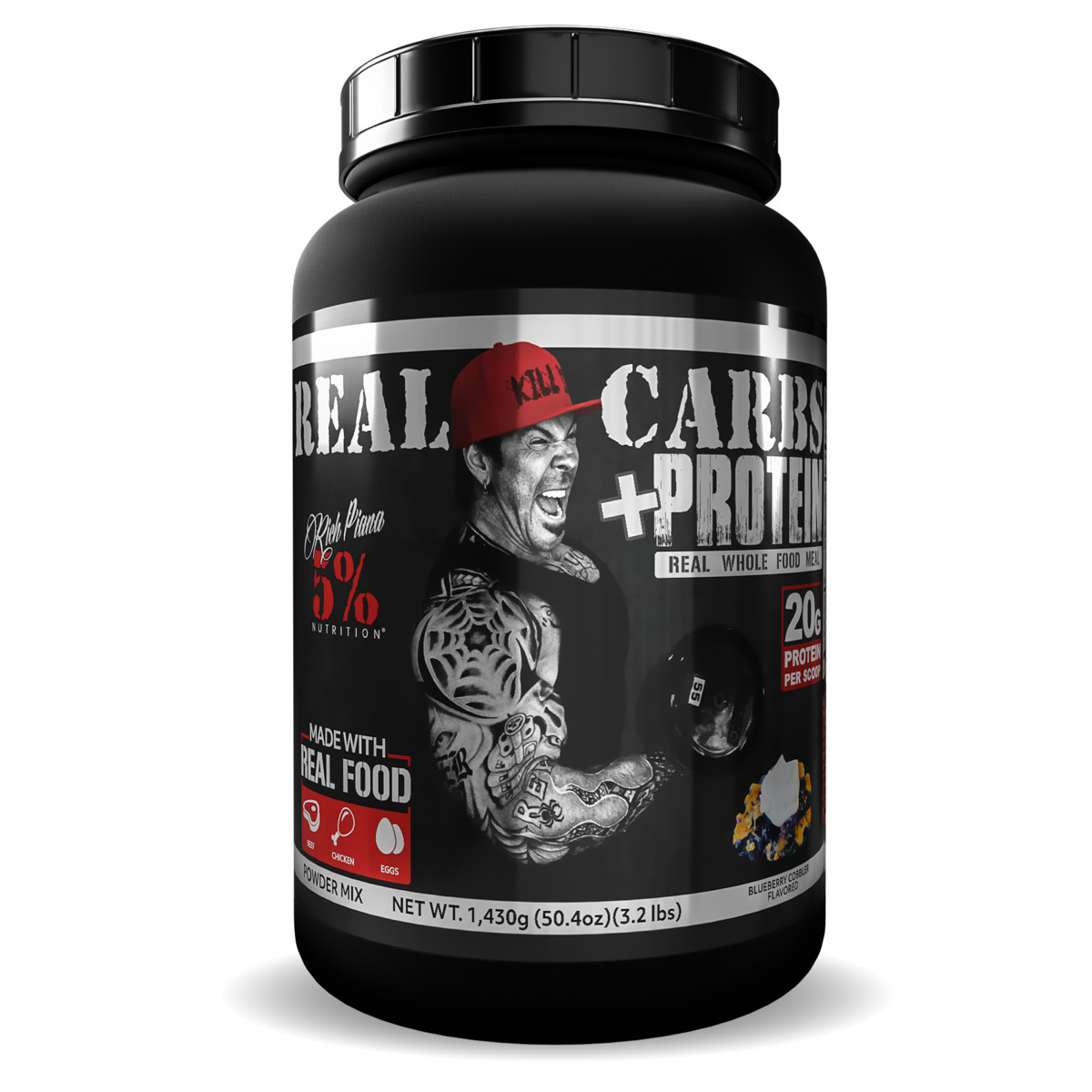 Rich Piana 5% Nutrition REAL CARBS + PROTEIN 3.3 lbs, 22 Servings – ALL FLAVORS