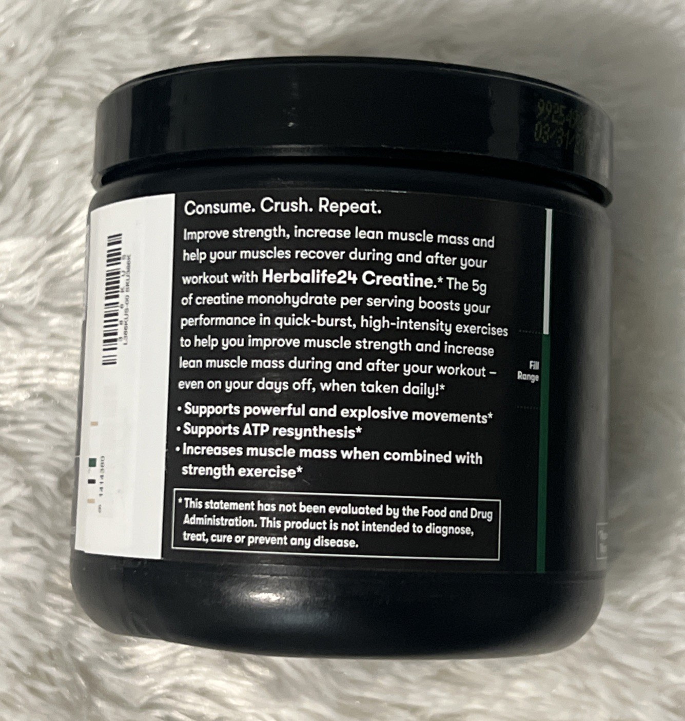 Herbalife Creatine Monohydrate 5.3oz Unflavored to Support Muscle Ex 2/27
