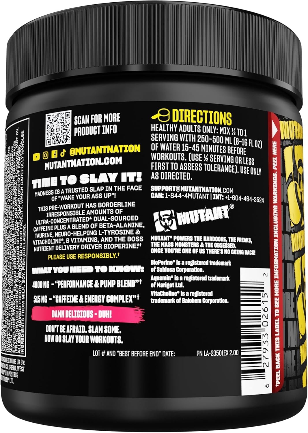 Madness Pre-Workout – Fruit Punch (30 Servings)
