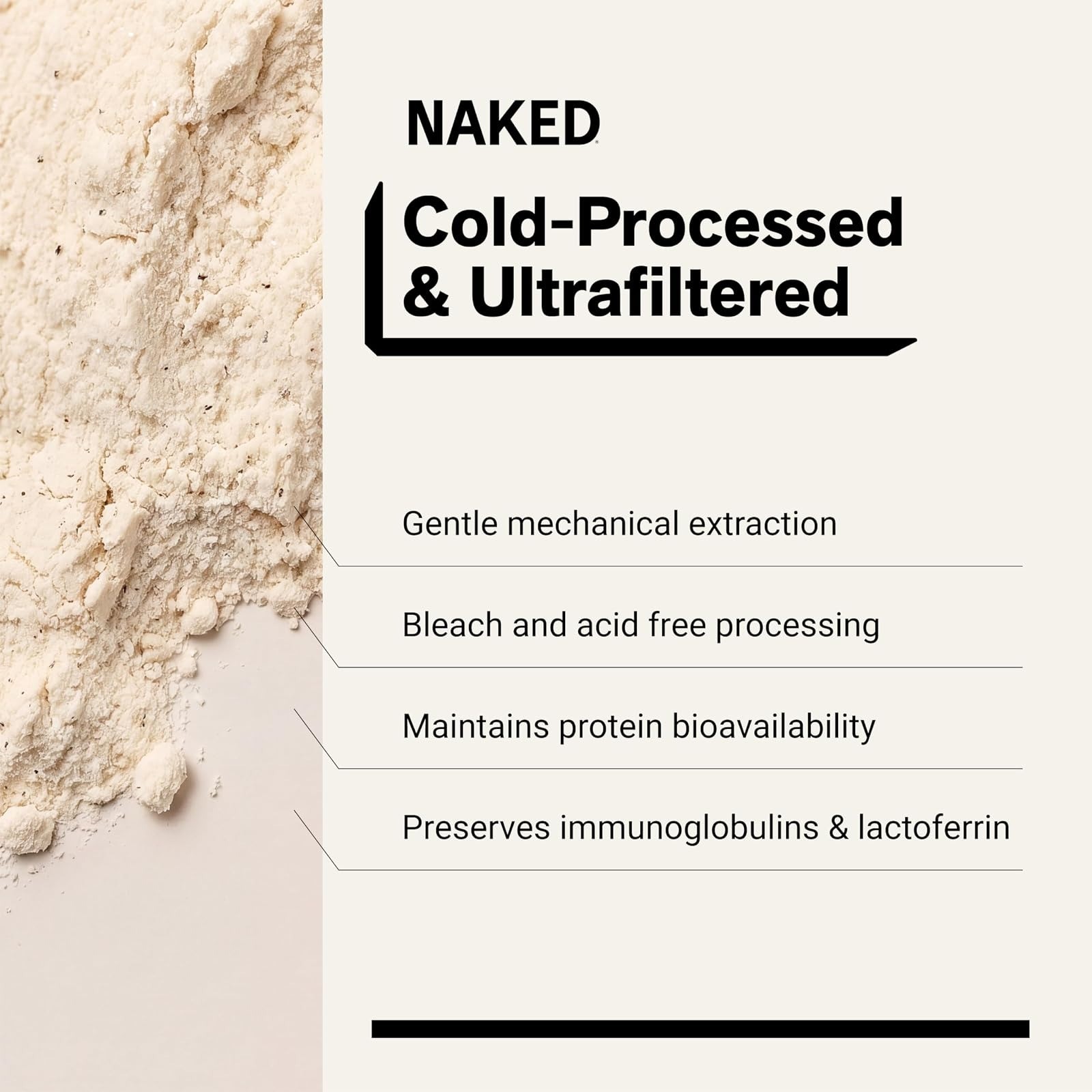 NAKED Vanilla Whey Protein 1Lb – All Natural, Grass Fed, Muscle Growth