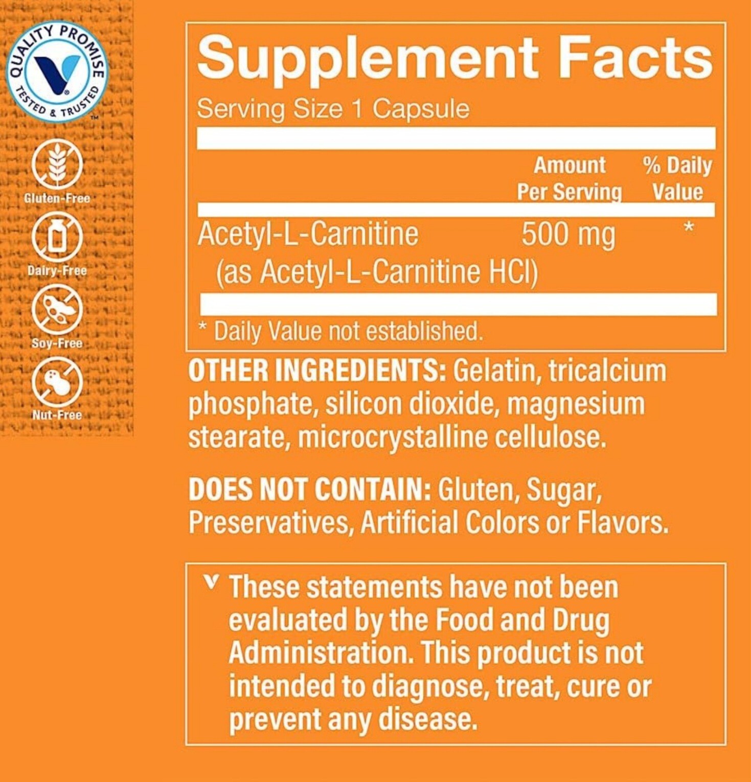 The Vitamin Shoppe ACETYL L-CARNINTINE 240 Capsules ( 240 Servings )BEST BY 5/25