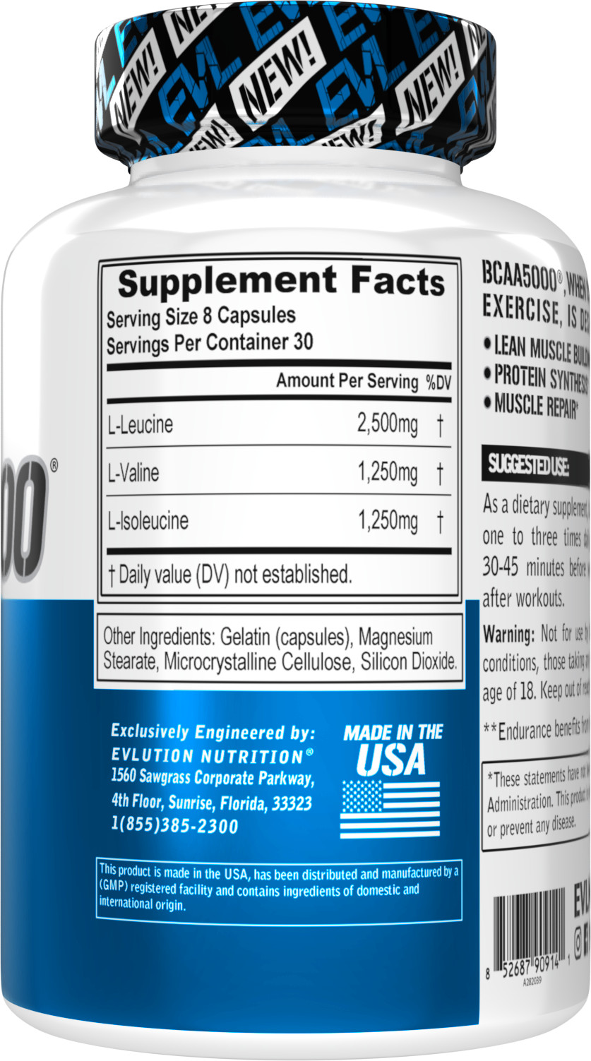 Evlution Nutrition BCAA 5000 – Recovery & Endurance – 30 Servings