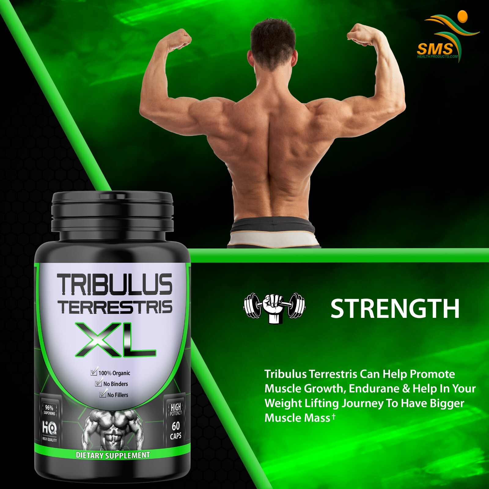 TRIBULUS TERRESTRIS 96% SAPONINS EXTRACT GYM WORK OUT DIETARY SUPPLEMENT 3 X