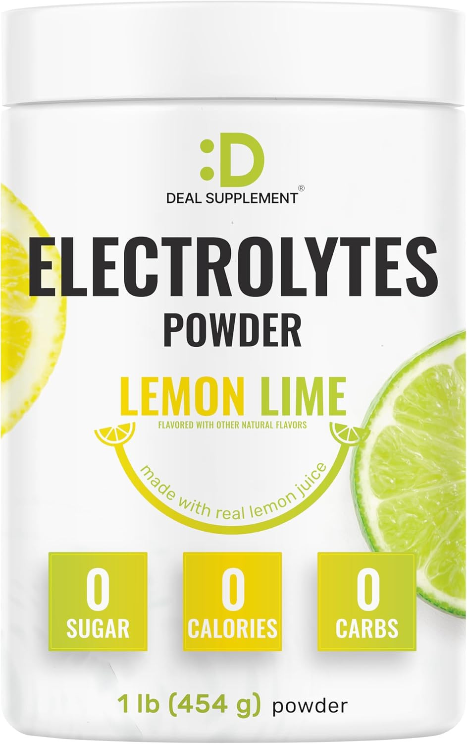 Electrolytes Powder, 1Lb (69 Servings) – No Sugar, Lemon Lime – Hydration Supple