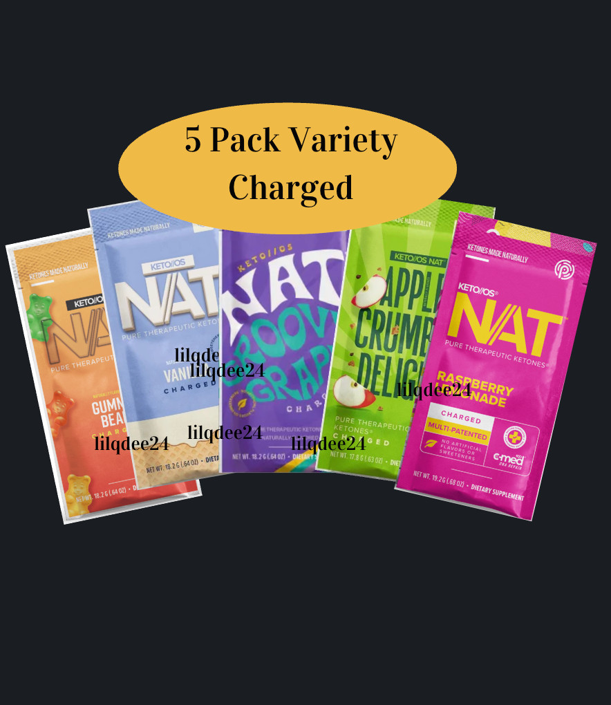 Pruvit Keto OS NAT Ketones Gummy Bear, Grape, Raspberry 5 Pack Variety 6/26-27
