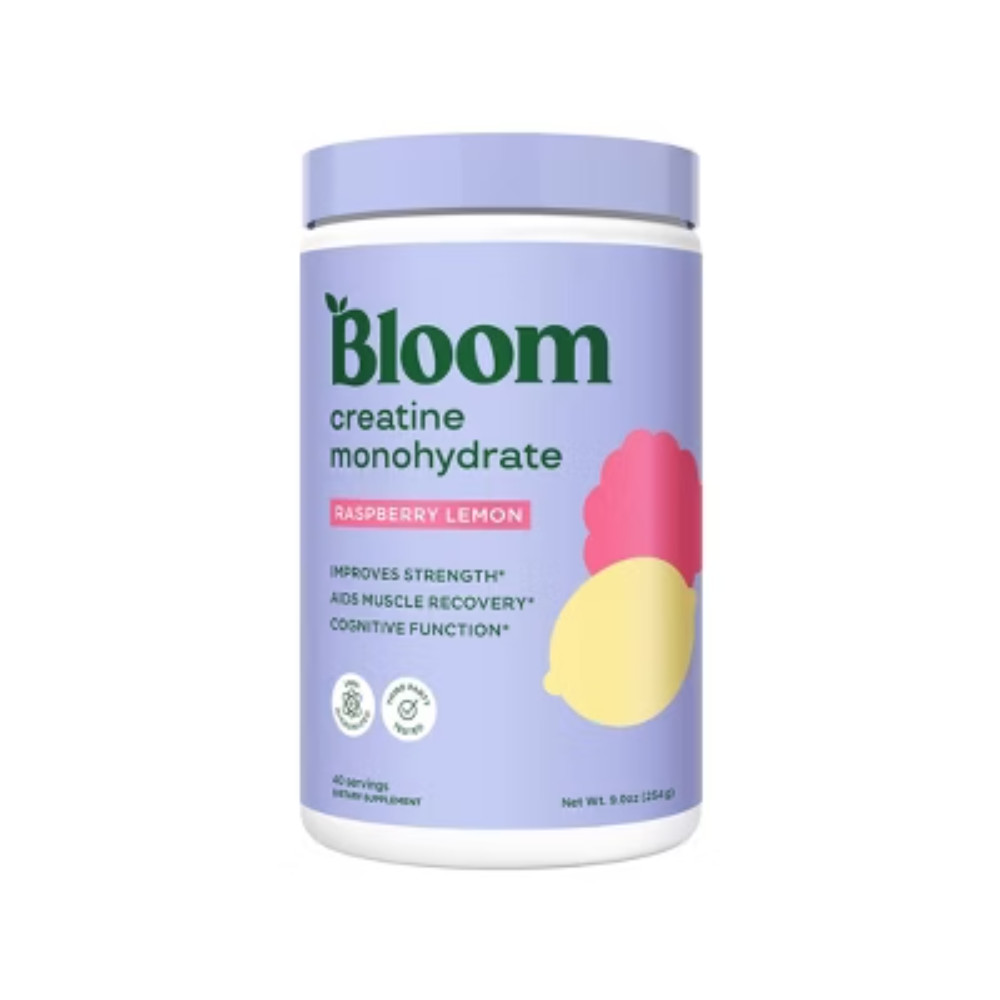 BLOOM NUTRITION Creatine Monohydrate Supplement Vegan- Raspberry Lemon – 9oz/40S