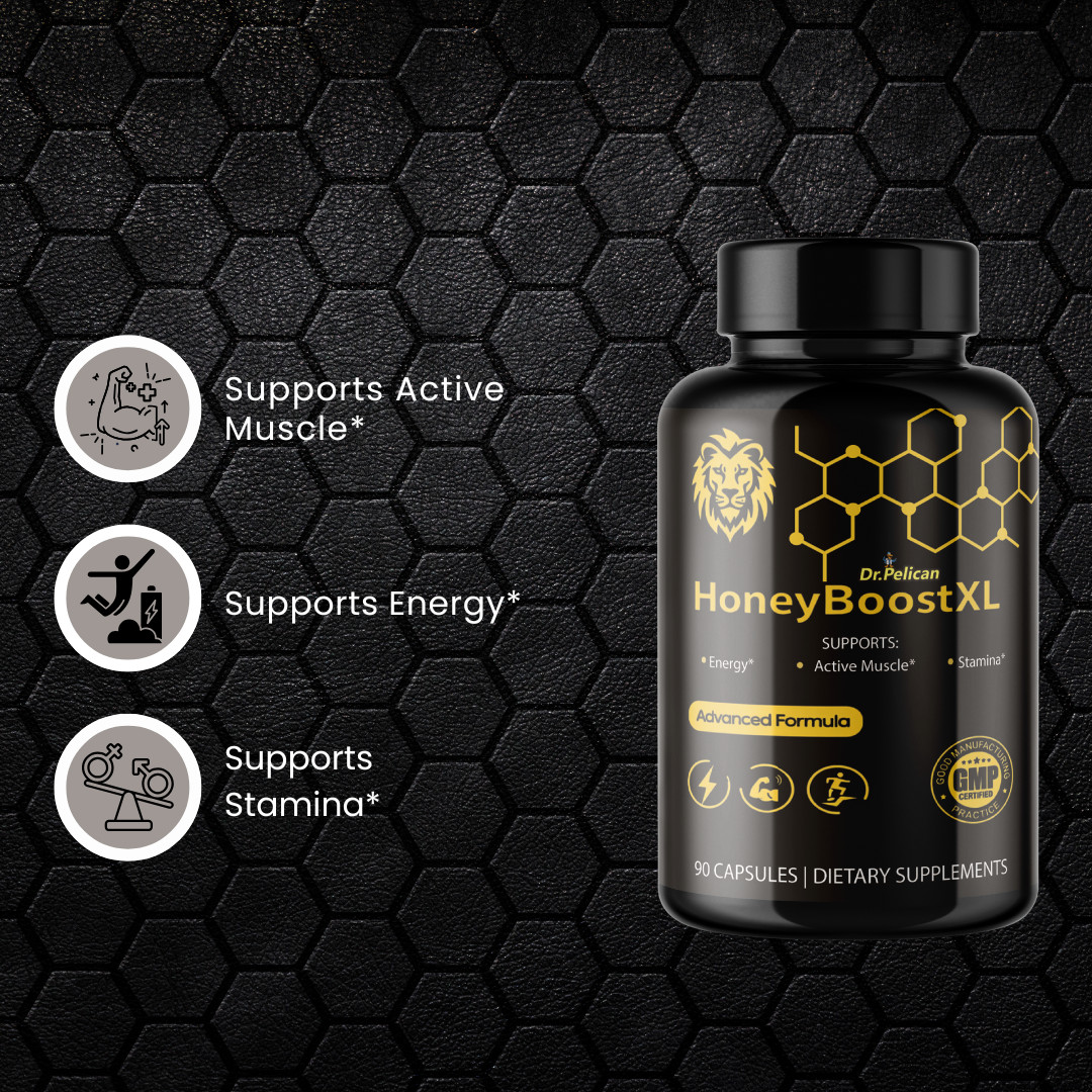 Honey Boost XL- Bodybuilding & Men’s Health Support- 3 Bottles- 270 Capsules
