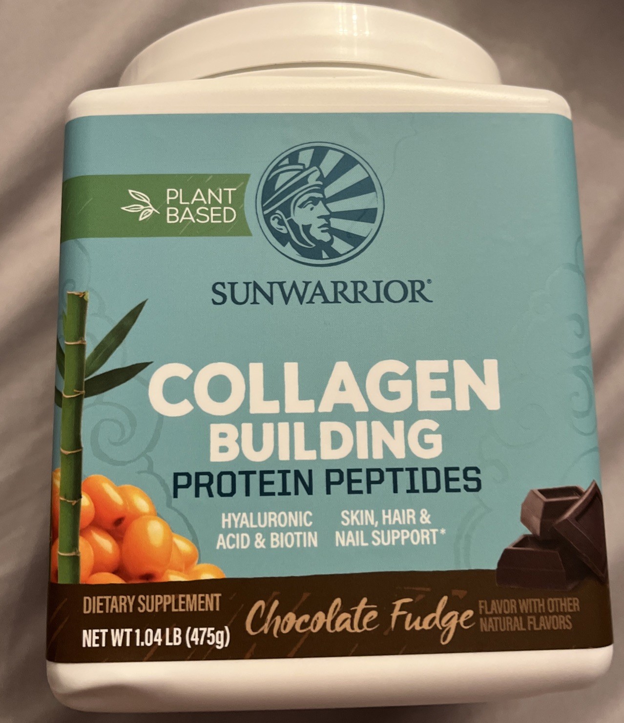 Sunwarrior Collagen Building Protein Peptides Plant Based Chocolate Fudge 475g
