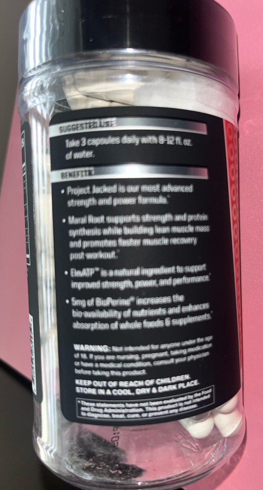 ANABOLIC WARFARE PROJECT JACK’D Strength Power Performance Lean Mass 90 Capsules