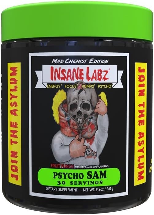 Psycho Sam, High Stimulant Pre Workout Powder, 30 Srvgs 30 Servings Pack of 1…