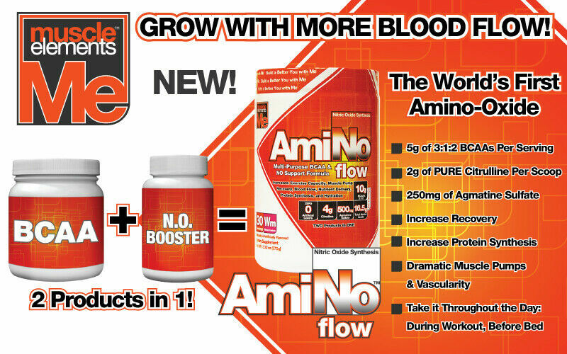 Muscle Elements AmiNO FLOW 2-in-1 BCAA & Pump Formula 30 Servings PICK FLAVOR
