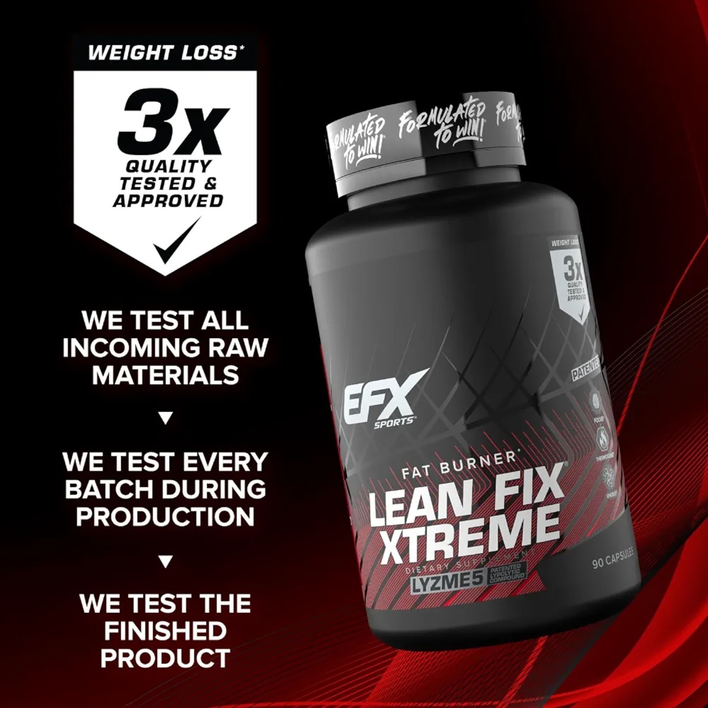 EFXSports LEAN FIX EXTREME Thermo Fat Burner 90 Caps (30 Servings) BEST BY 12/26