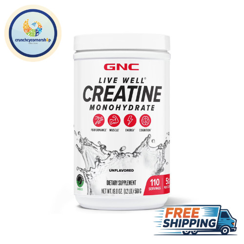 GNC Live Well Creatine Monohydrate, 1.2 lbs. FREE SHIPPING!!! LIMITED OFFER!!!