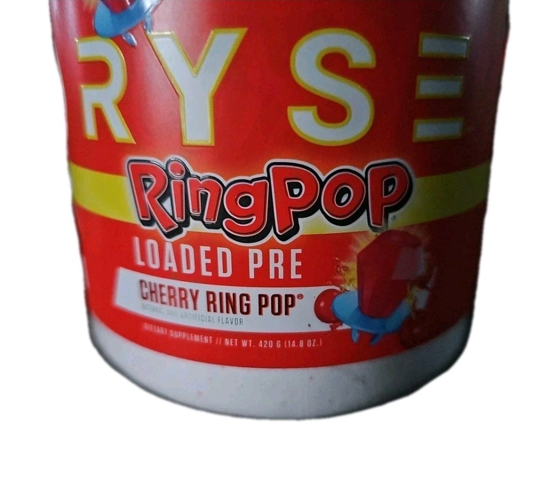 Ryse Loaded Pre Workout Supplement Pumps & Energy Cherry Ring Pop – Size: 14.8oz