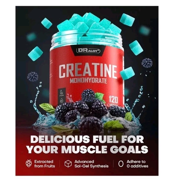 Creatine Monohydrate Gummies 5000mg Energy Muscle Recovery Pre-Workout NEW