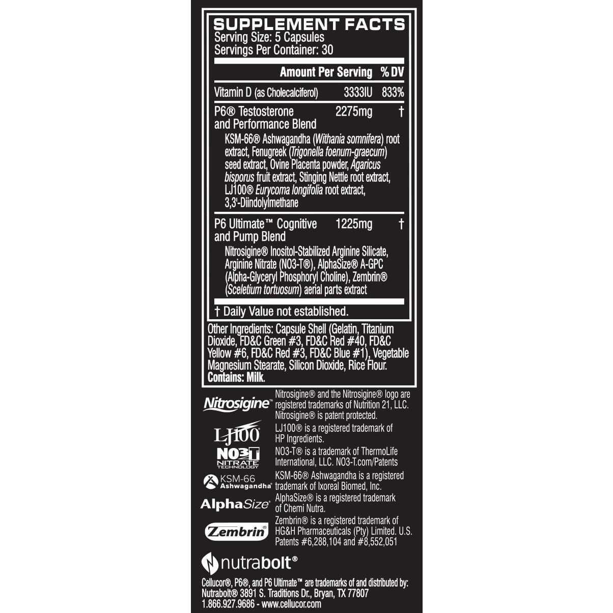 Cellucor P6 Ultimate STRENGTH / LEAN MUSCLE / ENERGY – 150 Capsules