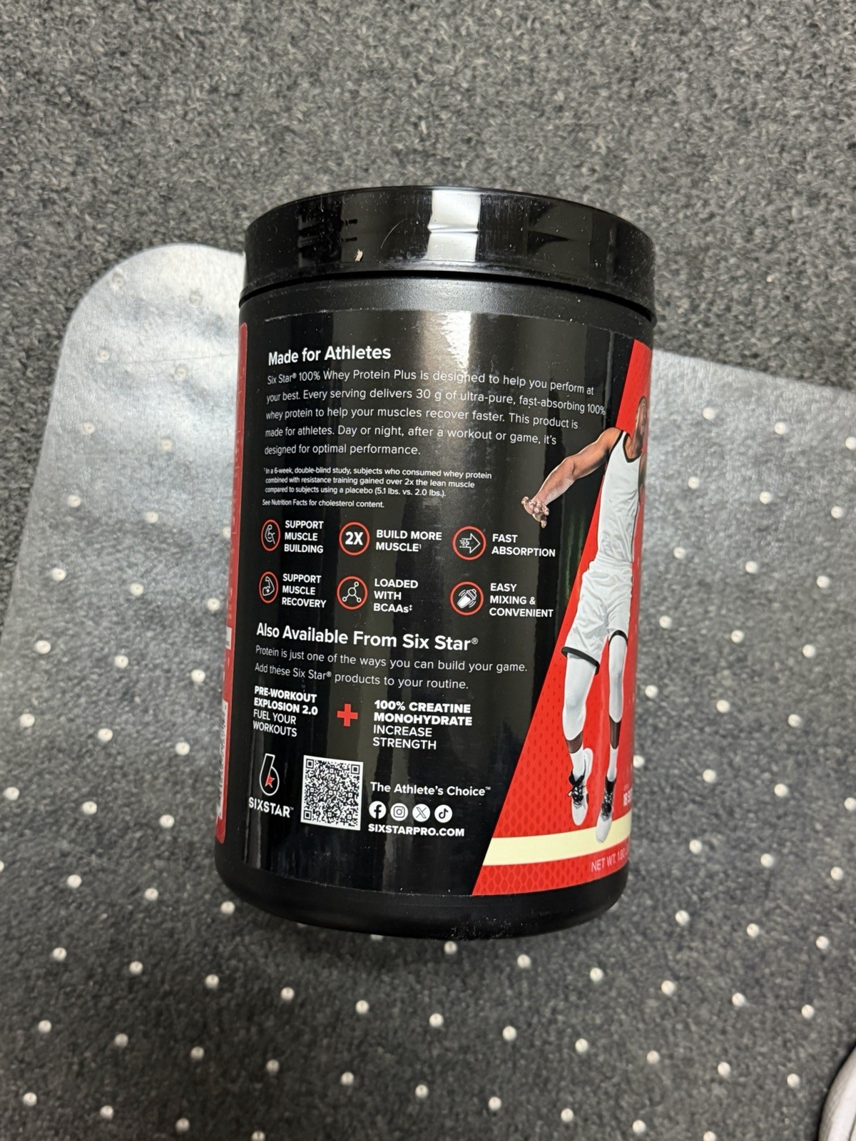 SixStar 100% Whey Protein Plus 30g VANILLA CREAM Flavor 1.81lbs- NEW SEALED-