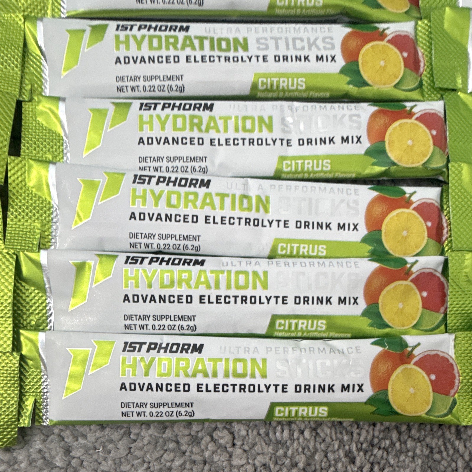 30-1st Phorm Hydration Electrolyte Drink Mix Sticks Citrus Sugar-Free Exp 07/27