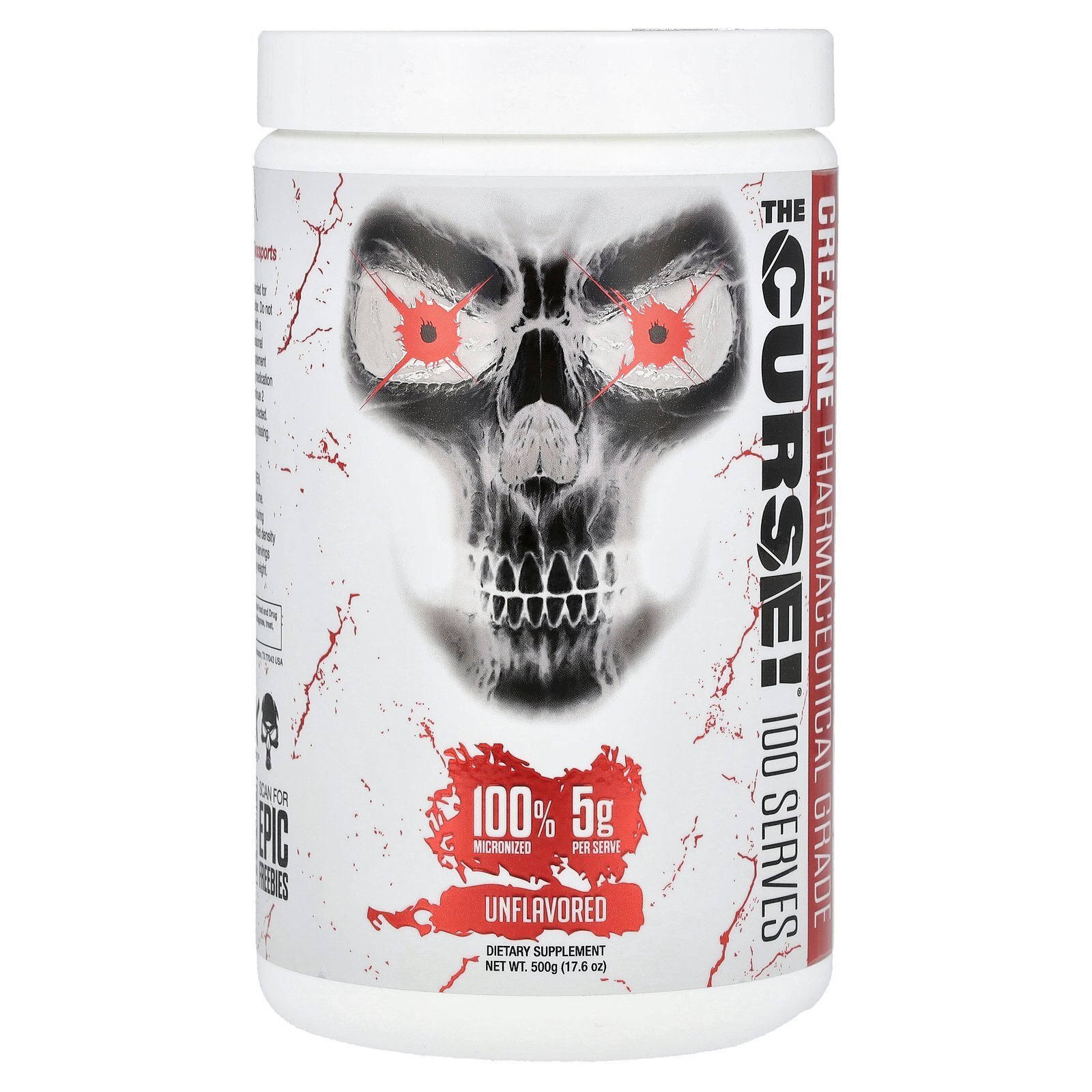 The Curse, Creatine, Unflavored, 17.6 oz (500 g)