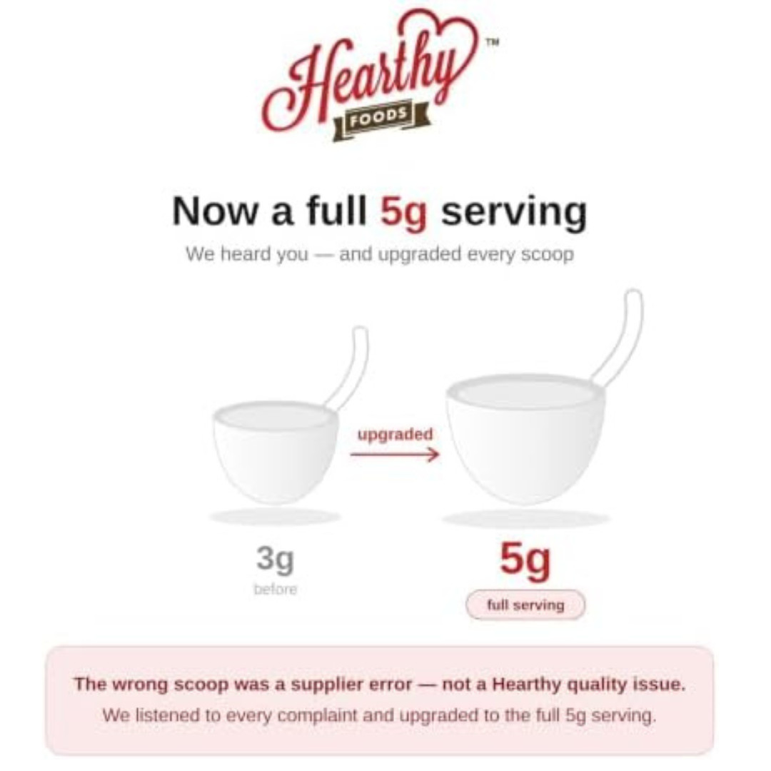 HEARTHY FOODS Creatine Monohydrate Micronized Powder 500G – 100 Servings, 5000mg