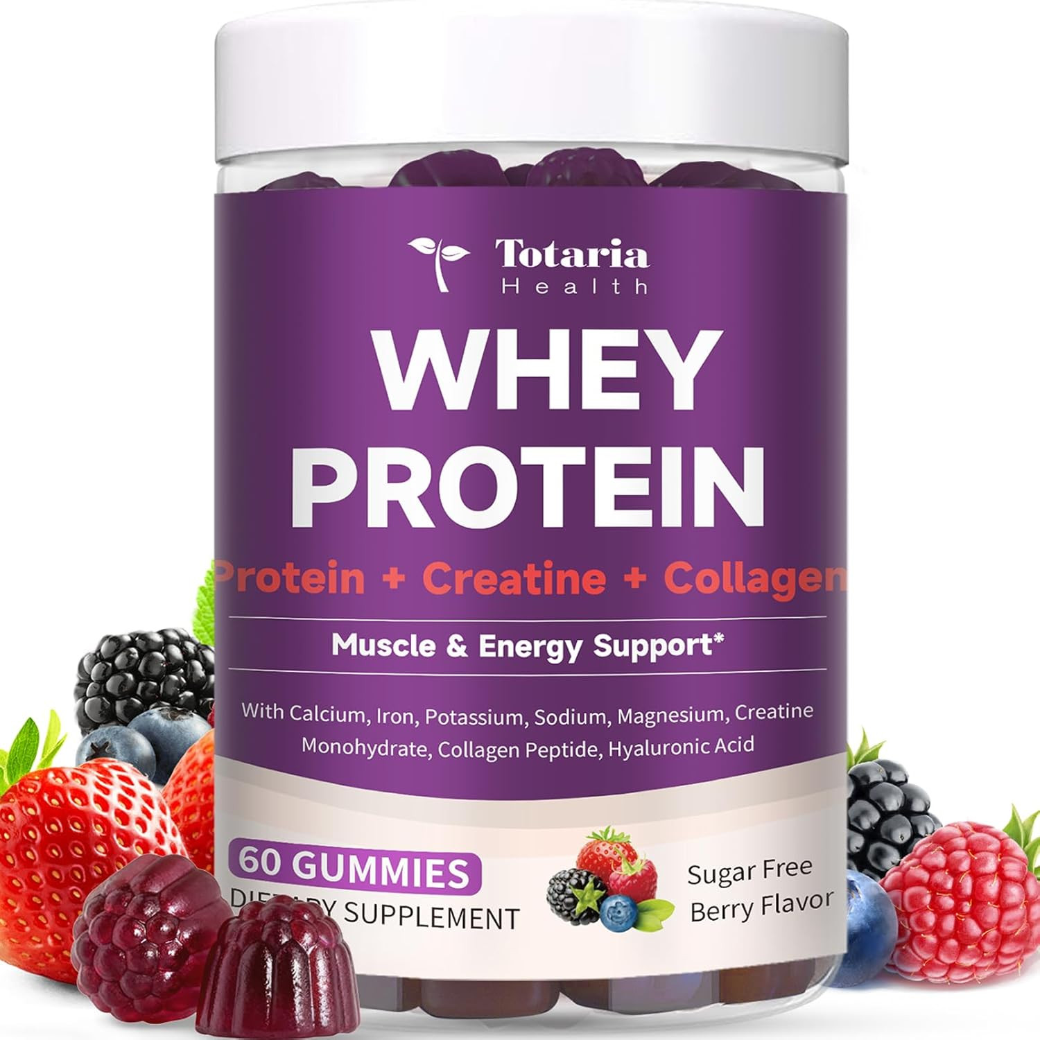 3 in 1 Whey Protein Gummies | Creatine Monohydrate | Collagen, 0 Sugar, Pure …