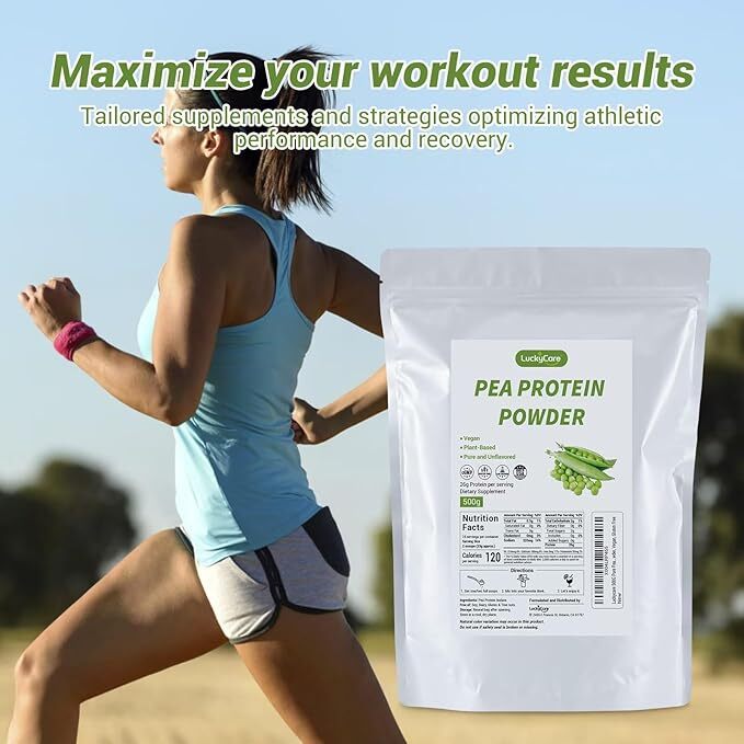 500G Organic Pea Protein Powder Vegan Formula Supports Muscles 26g Per Serving