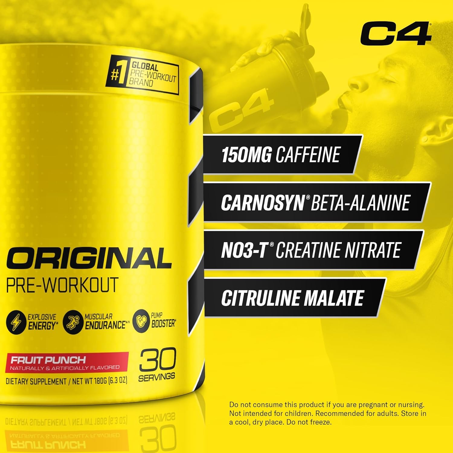 Cellucor Original Pre Workout Powder Fruit Punch | Vitamin C for Immune Support