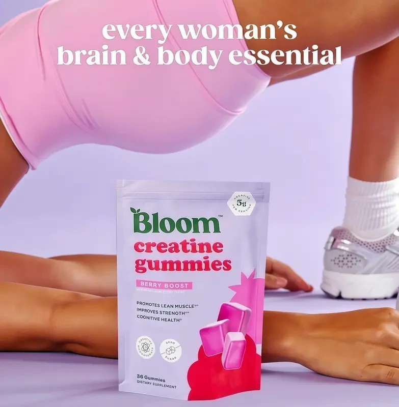 NEW Bloom Creatine Monohydrate Gummies, 5g Per Serving, Sugar Free Creatine US