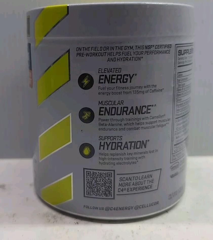 C4 Sport Pre-Workout Powder, Blue Raspberry, 7.5 oz 30 Servings Exp 07/2026