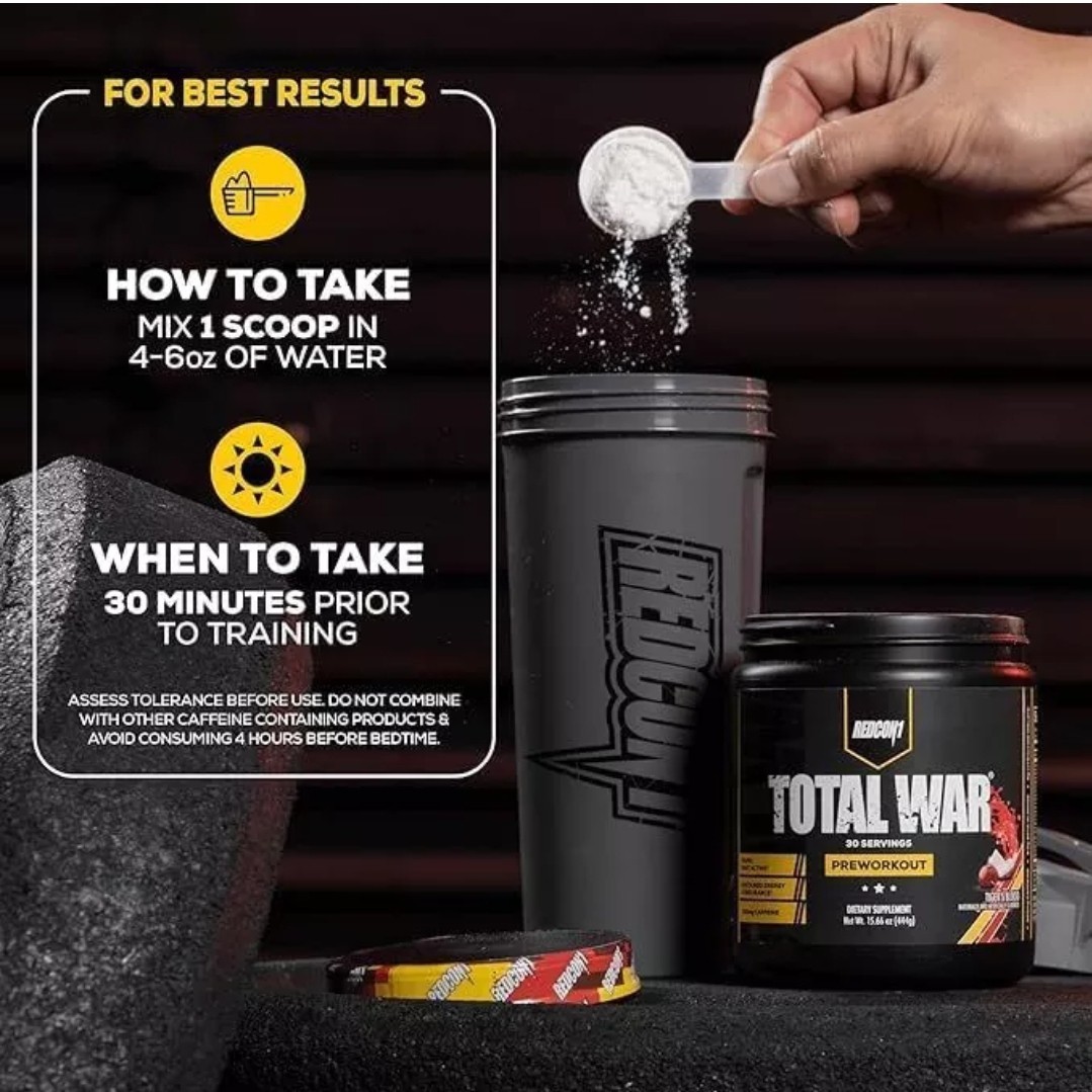 TOTAL WAR Preworkout 320mg Caffeine & Amino Acids ORANGE Crush NEW Exp 12-2027