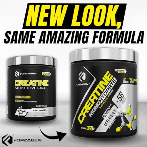Creatine Monohydrate Powder Unflavored Micronized 72 Servings