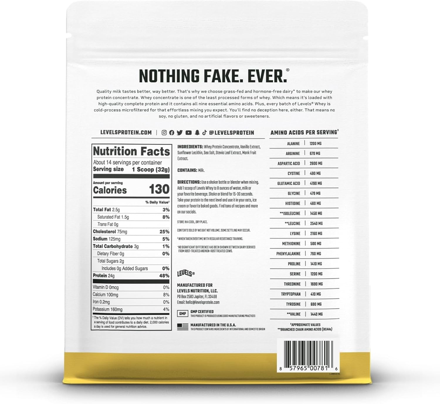 Grass Fed Whey Protein Concentrate, Vanilla Bean, 1LB – Clean & Simple Nutrition