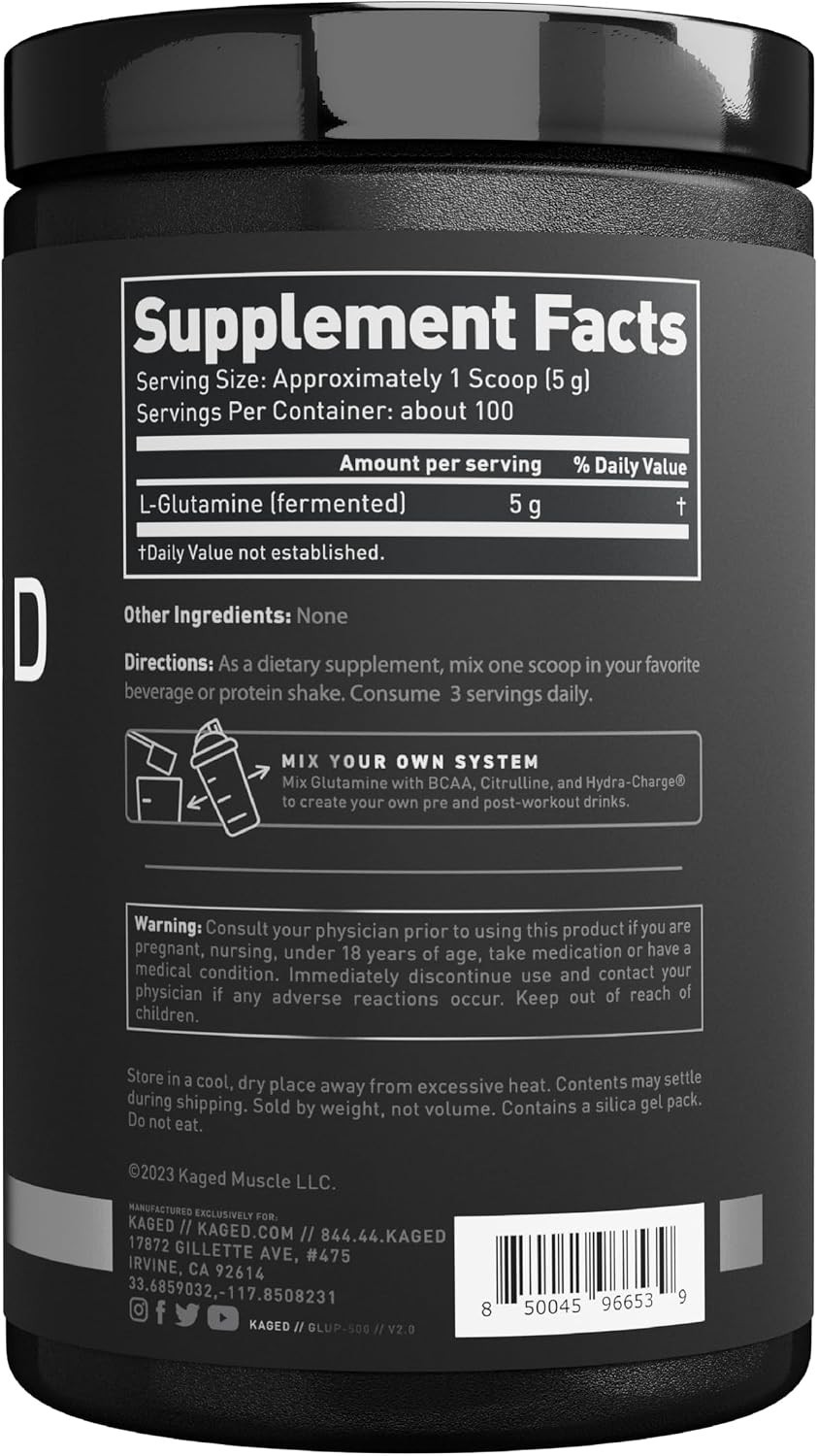 Muscle, L-Glutamine Powder 500 Gram, , Support Muscle Recovery, Post Workout,…