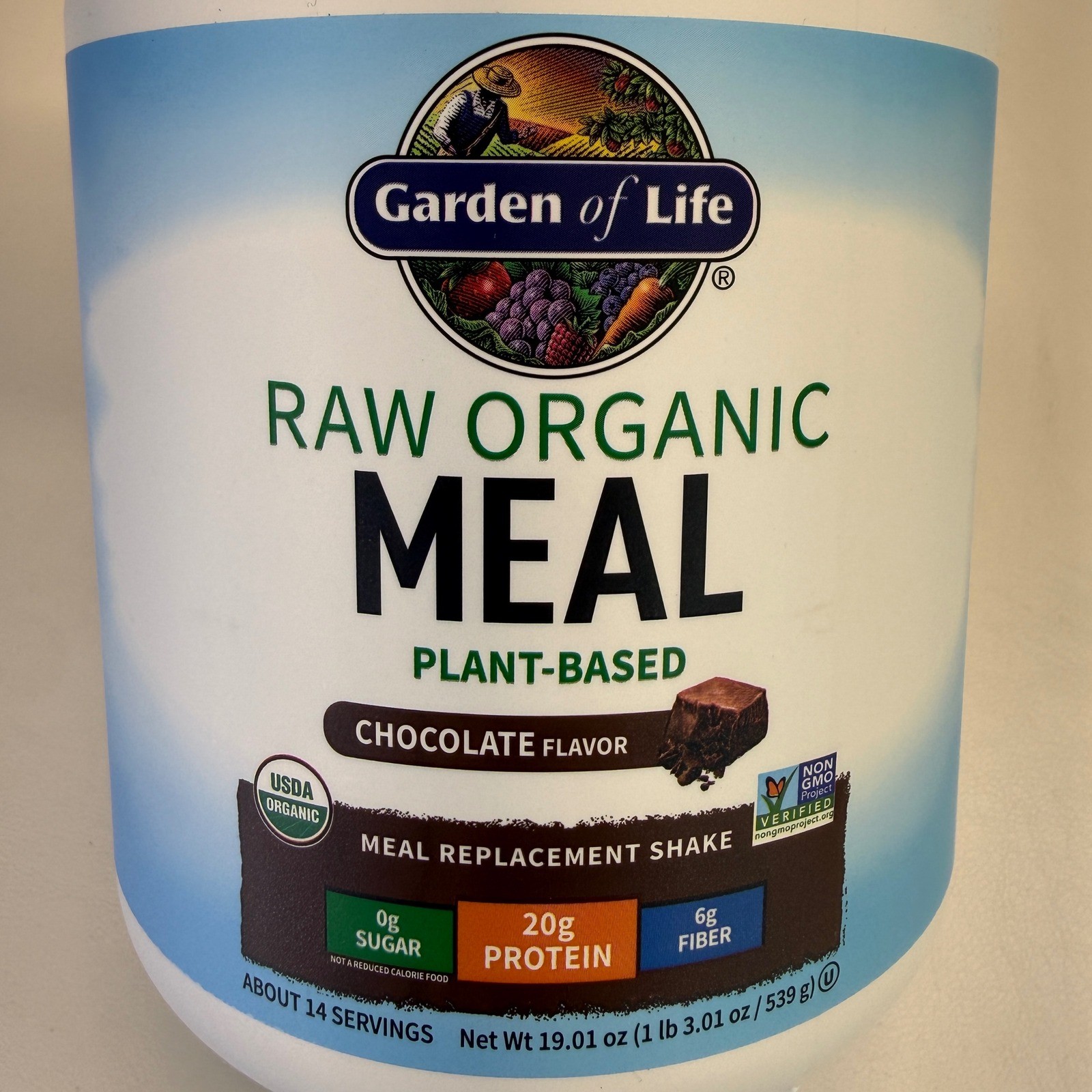 Garden of Life Raw Organic Meal Plant Based Chocolate 19.01oz 539g