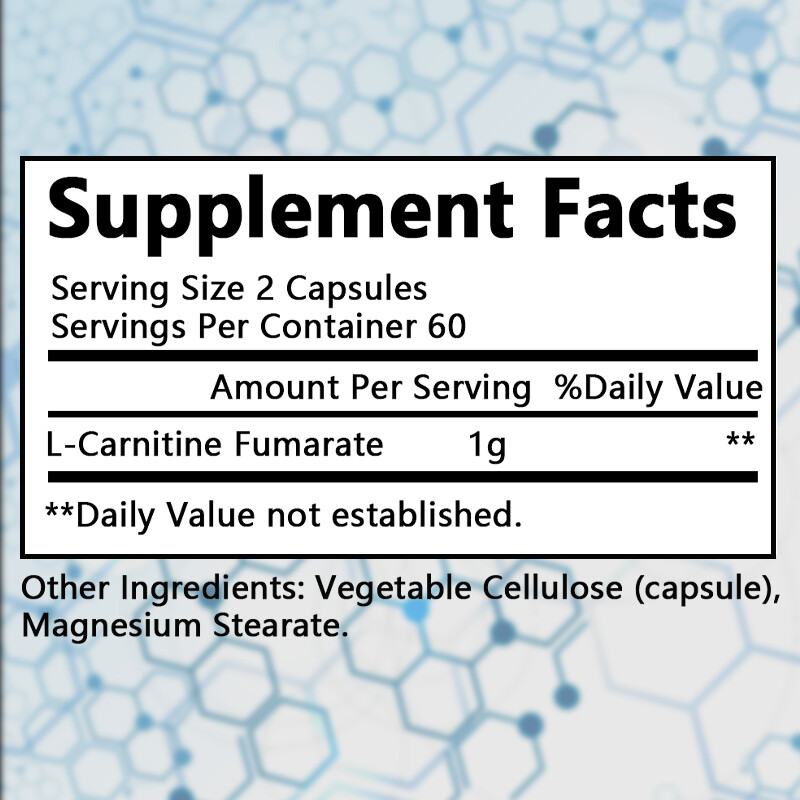 L-Carnitine 1000 mg Capsules Powerful Fat Burner Weight Loss Antioxidant