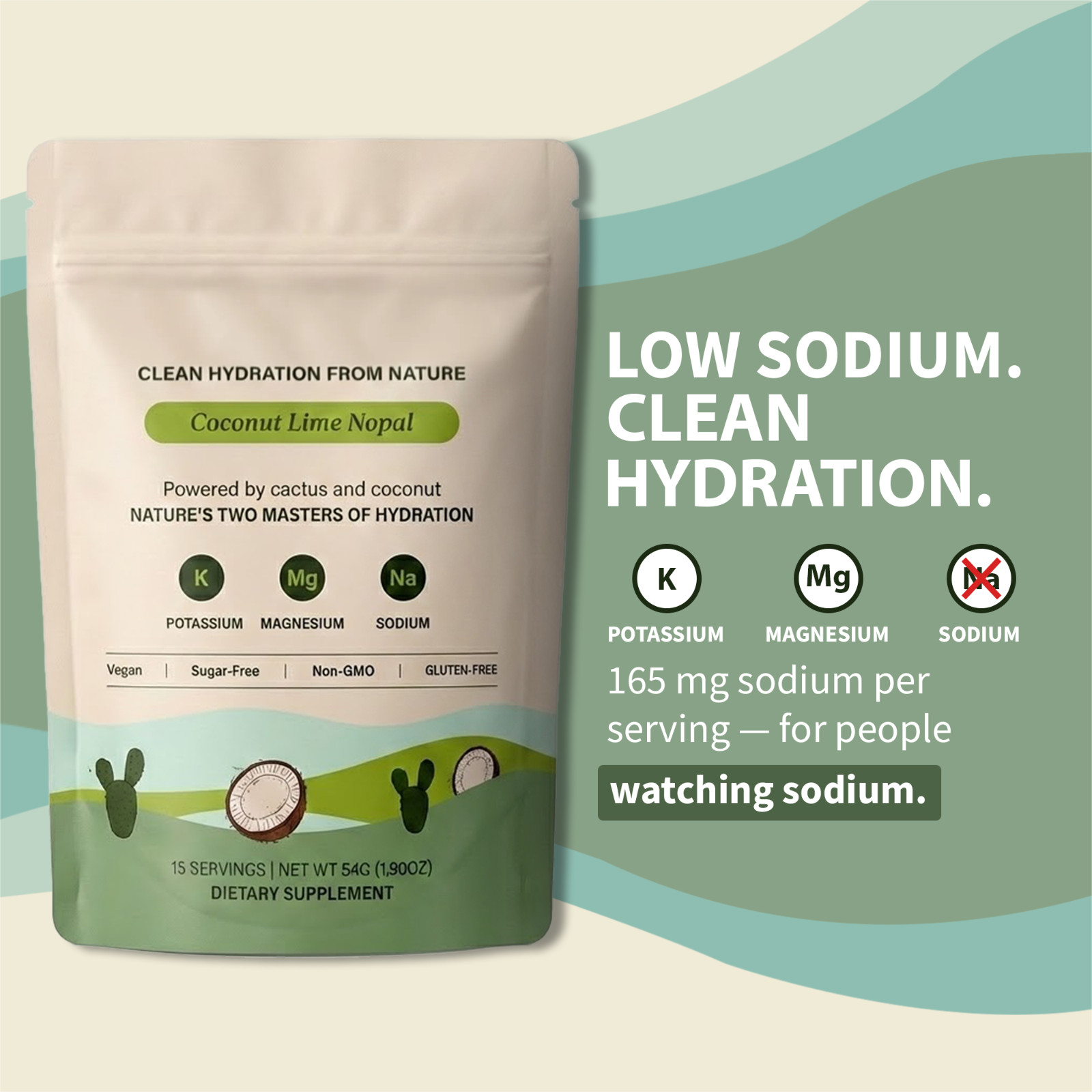 Sugar Free Electrolyte Powder Keto Vegan Magnesium Potassium Drink Mix 15 Servs