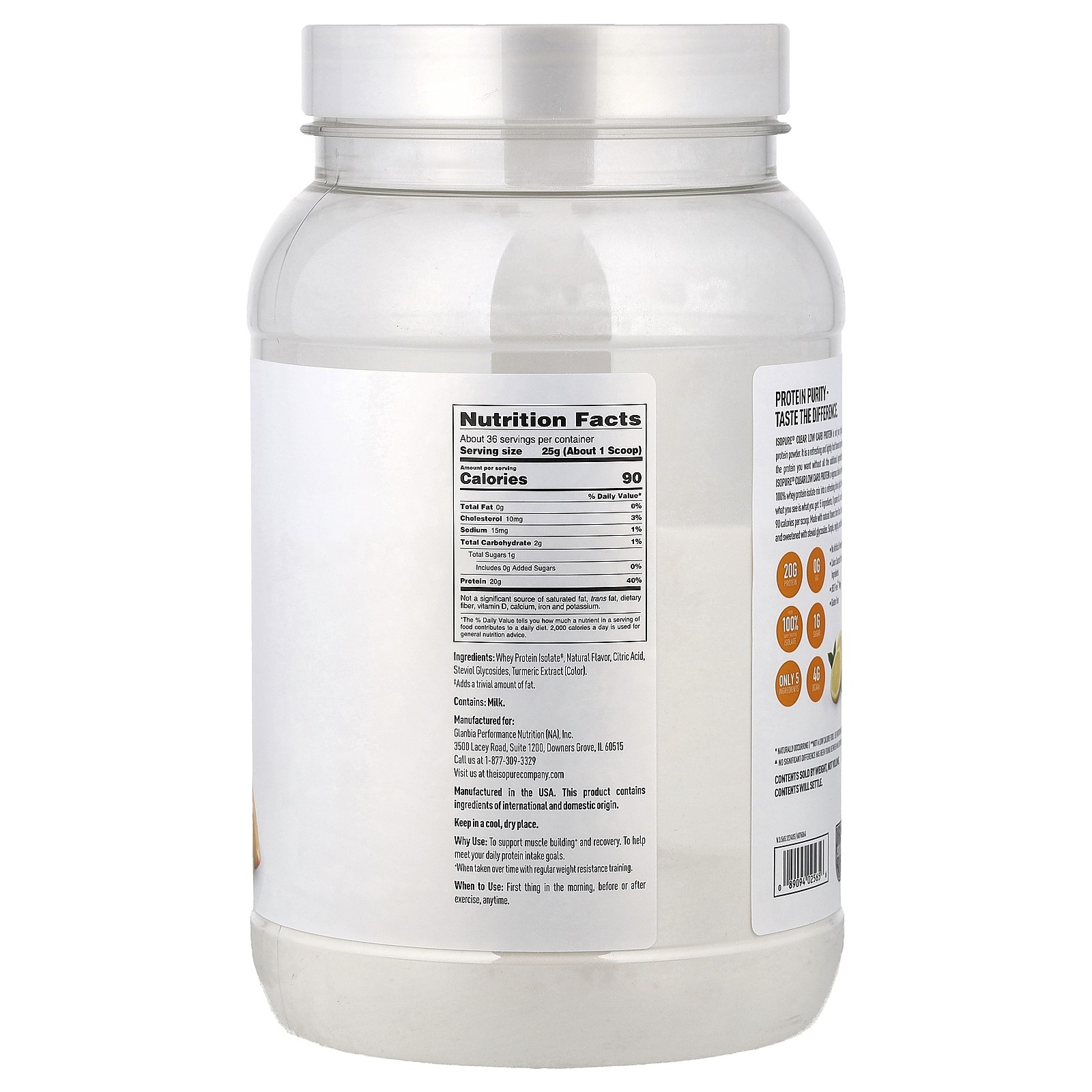 Infusions Protein Powder, Citrus Lemonade, 1.98 lb (900 g)