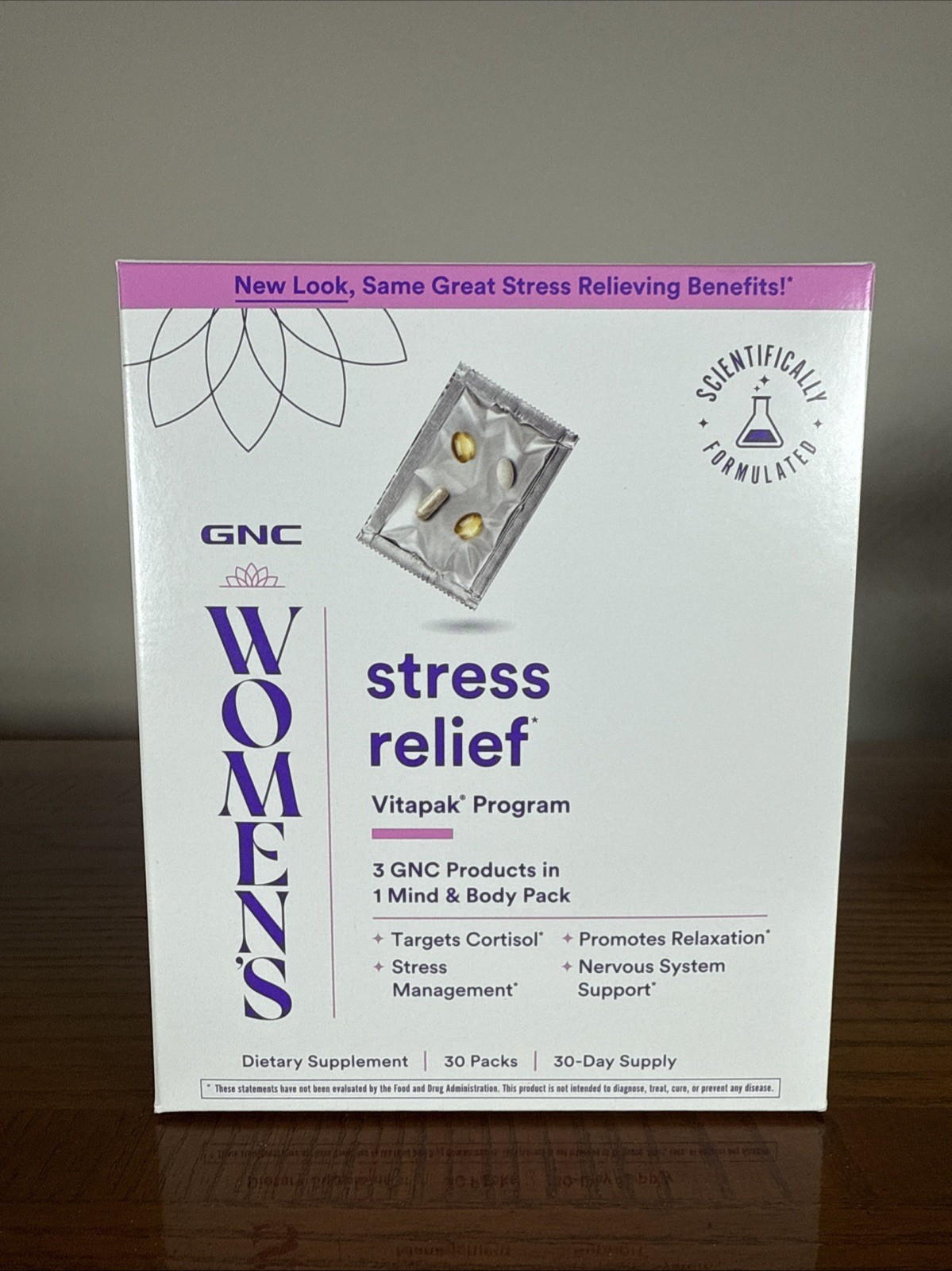 GNC Women’s Wellness Stress Relief Vitapak Program 30 Day Exp: 07/27