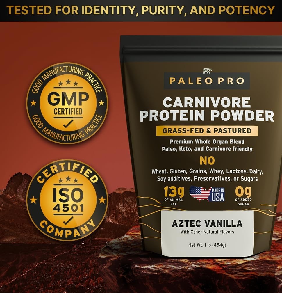 Sustainable Carnivore Protein – Aztec Vanilla, 15 Servings of No Sugar Nutrition